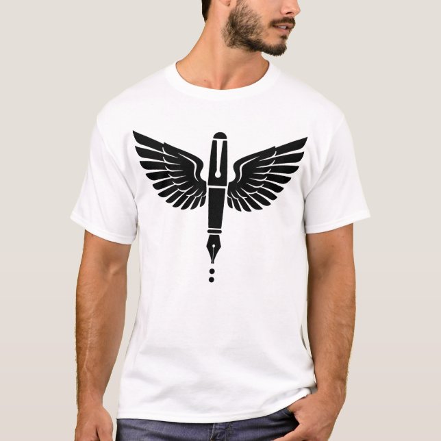 Creative Freedom Wings and Pencil Icon Artistic In T Shirt (Framsida)