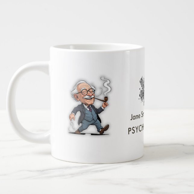 Creative Freud Caricature Rorschach Theme Quote fo Jumbo Mugg (Vänster)