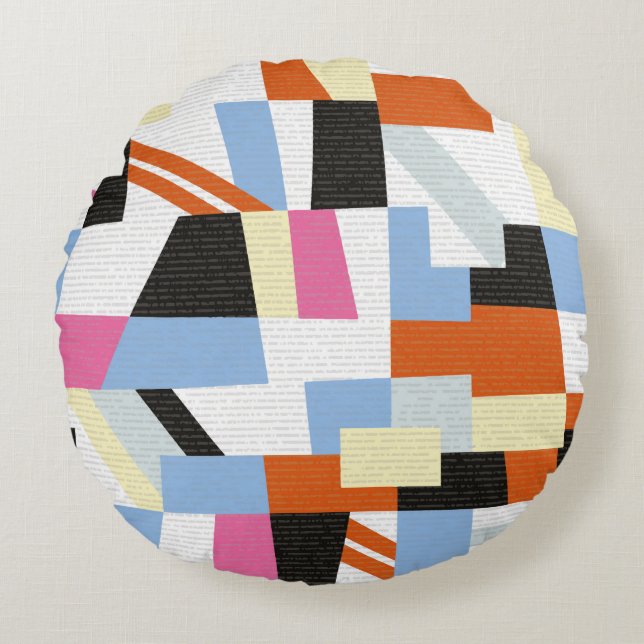 Creative geometric shapes, length pattern design rund kudde (Framsidan)