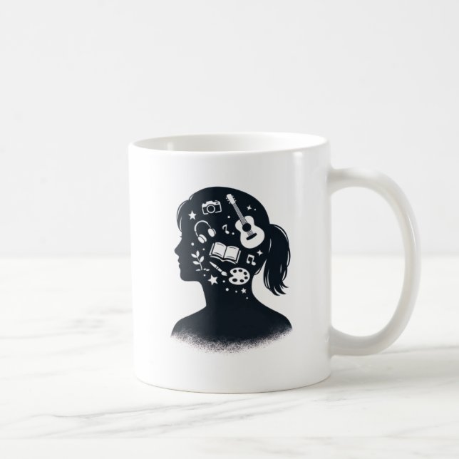 Creative Mind Silhouette | Personalized Artistic  Kaffemugg (Höger)