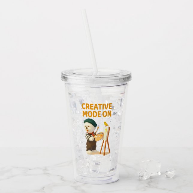 Creative Mode On: Painter Bichon Dog Artist Art Take Away Mugg (Framsida Ice)