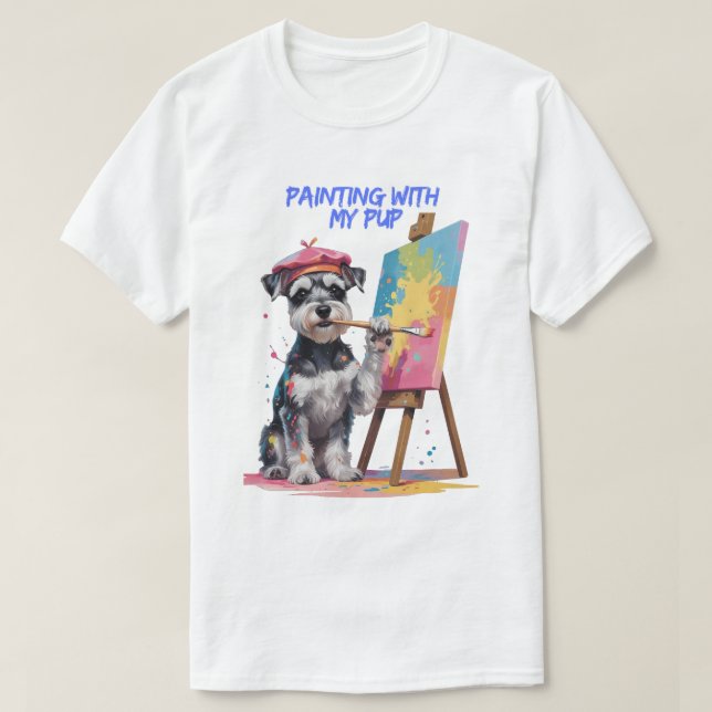 Creative Pup – The Artistic Miniature Schnauzer T Shirt (Design framsida)