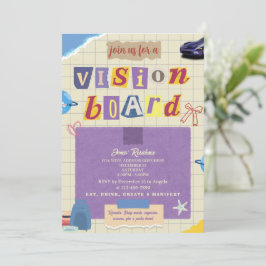 Creative Scrapbook Vision Board Girls Night Party Inbjudningar