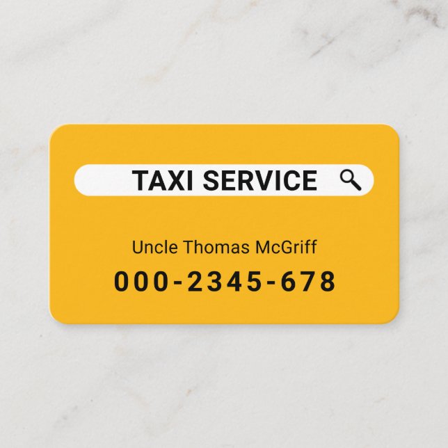 Creative Search Your Taxi Service Visitkort (Framsida)