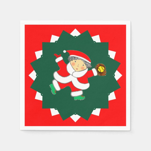 Creative Softball Christmas Holiday Pappersservett (Framsidan)