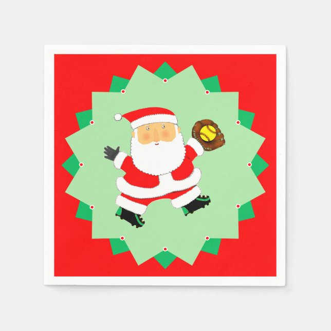 Creative Softball Christmas Holiday Party Pappersservett (Framsidan)