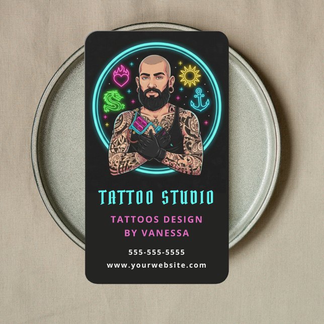 Creative Tattoo Artist Tattooist Branding QR Code Visitkort (Skapare uppladdad)