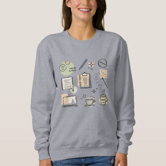 Creative Tools & Icons Collage – Hand-Drawn T Shirt (Framsida)
