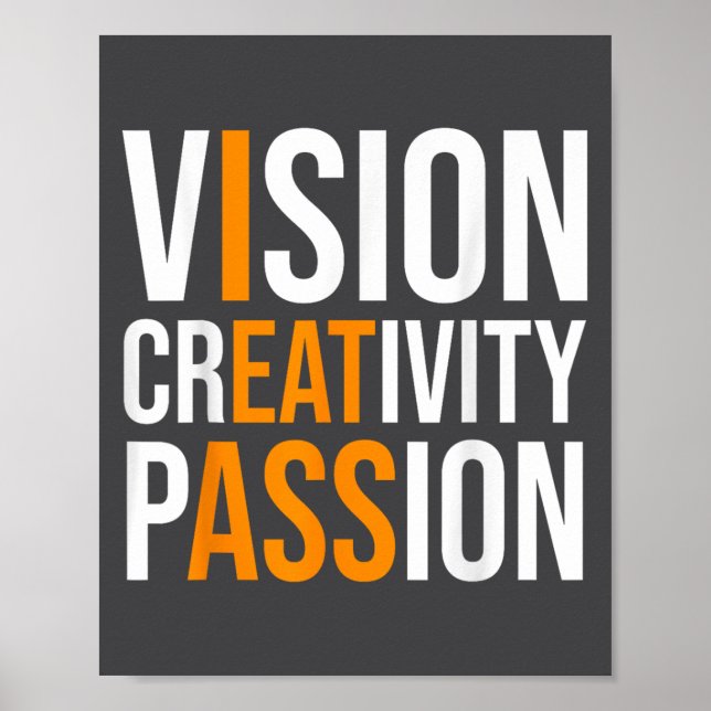 Creativity On Shirt Sarcastic Funny Motivation  Poster (Framsidan)