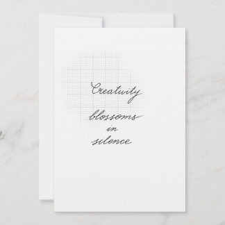 Creativity silence quote card kort