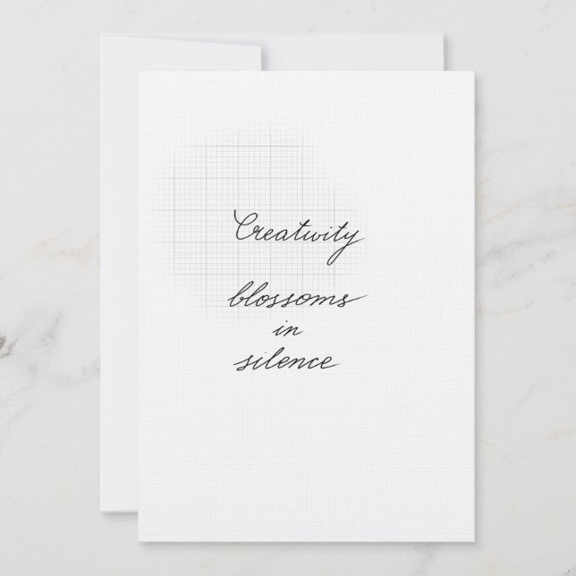 Creativity silence quote card kort (Framsida)