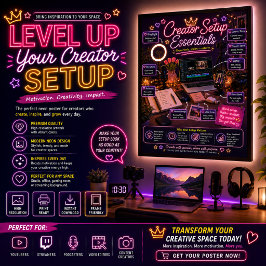 Creator Setup Essentials Neon Affisch |
