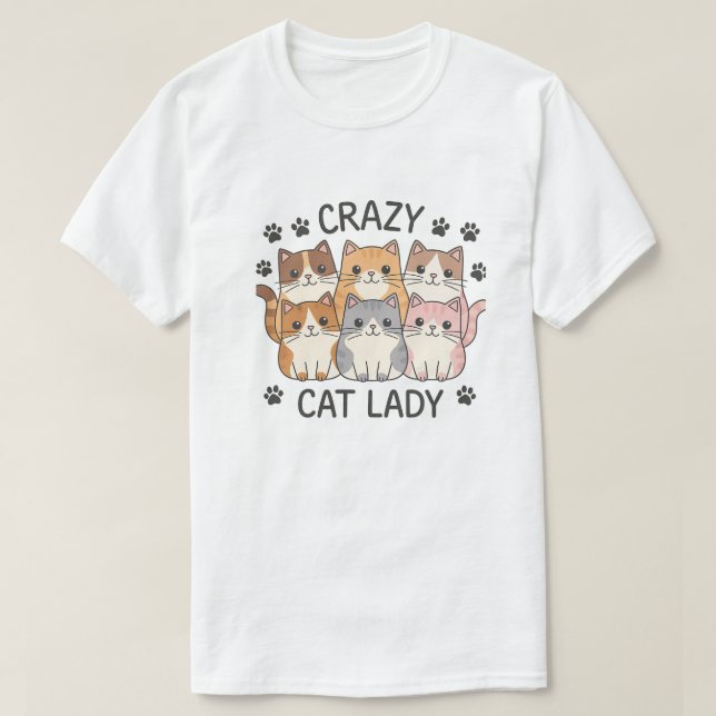 creazy cat lady  t shirt (Design framsida)