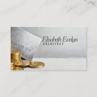 Credit Card and Gold Coins f854 Visitkort