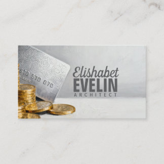 Credit Card and Gold Coins g678 Visitkort