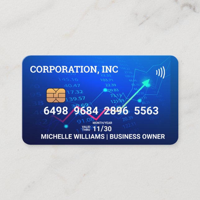 Credit | Debit Card | Financials | Stock Charts Visitkort (Framsida)