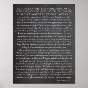 Credo for Life Önskat Sak Desiderata Poster