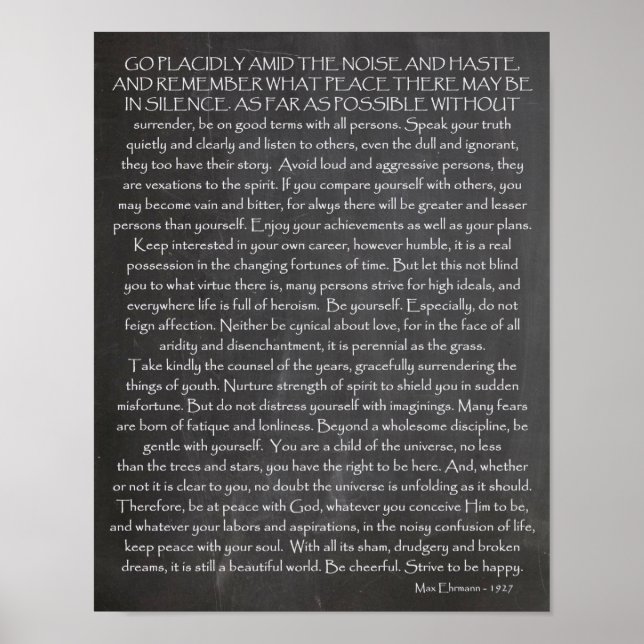 Credo for Life | Önskat Sak | Desiderata Poster (Framsidan)