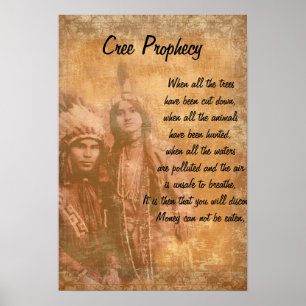 Cree Prophecy Native Indian par Poster