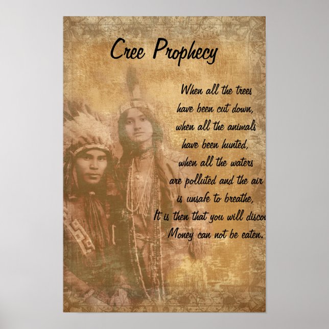 Cree Prophecy Native Indian par Poster (Framsidan)