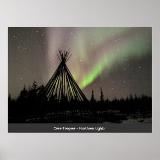 Cree Teepee - norra Ljus Poster