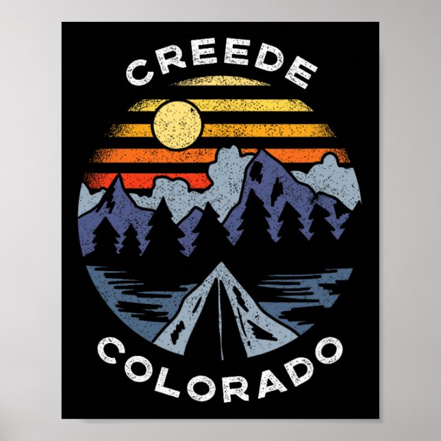 Creede Colorado Bergsemester Camping Souvenir Poster (Framsidan)