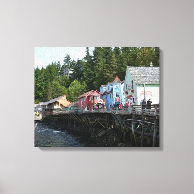 Creek Street i Ketchikan Canvastryck (Framsida)
