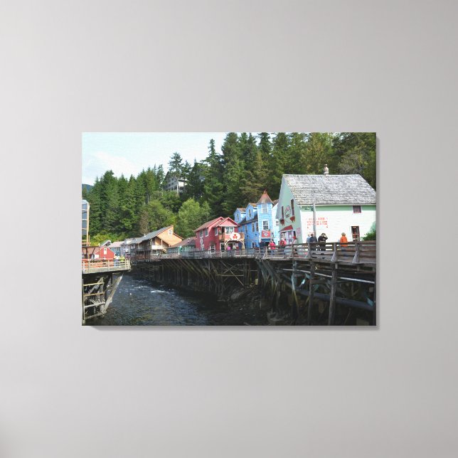 Creek Street i Ketchikan Canvastryck (Framsida)