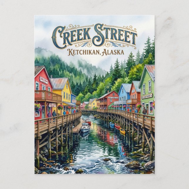 Creek Street USA översätts till Vykort (Framsida)