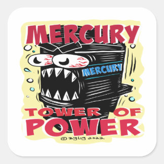 Creekrat Mercury Torn of Power Tecknad Stickers Fyrkantigt Klistermärke