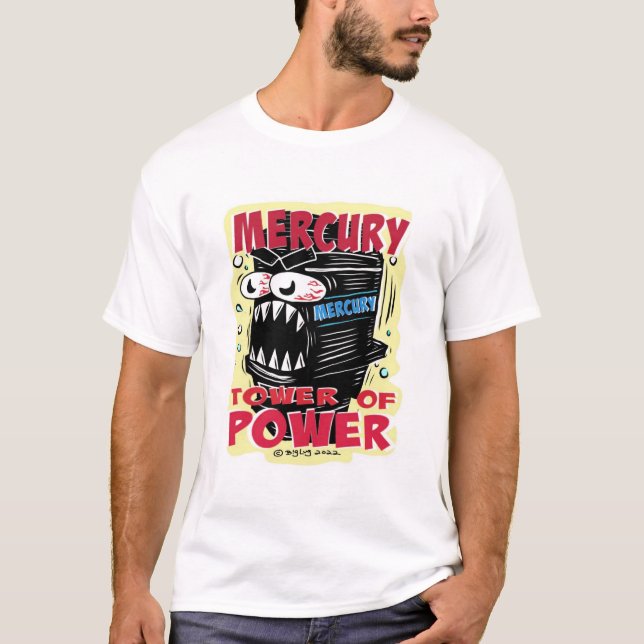 Creekrat Studios Mercury Tower of Power Cartoon T Shirt (Framsida)