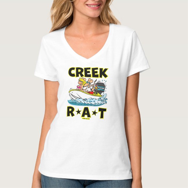Creekrat Tecknad Studios Bäck Råtta Flivver Boat T Shirt (Framsida)