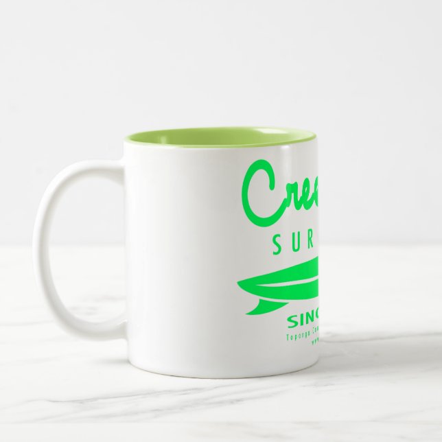 Creekrat Tecknad Studios Bäck Råtta Surfa Shop Två-Tonad Mugg (Vänster)