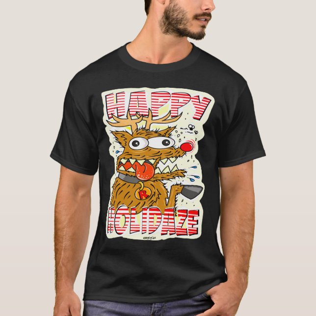 Creekrat Tecknad Studios Lycklig Holidaze Art T Shirt (Framsida)