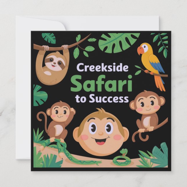 Creekside Safari to Success Wildlife Design Inbjudningar (Framsida)