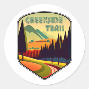 Creekside Trail Ohio Färger Runt Klistermärke