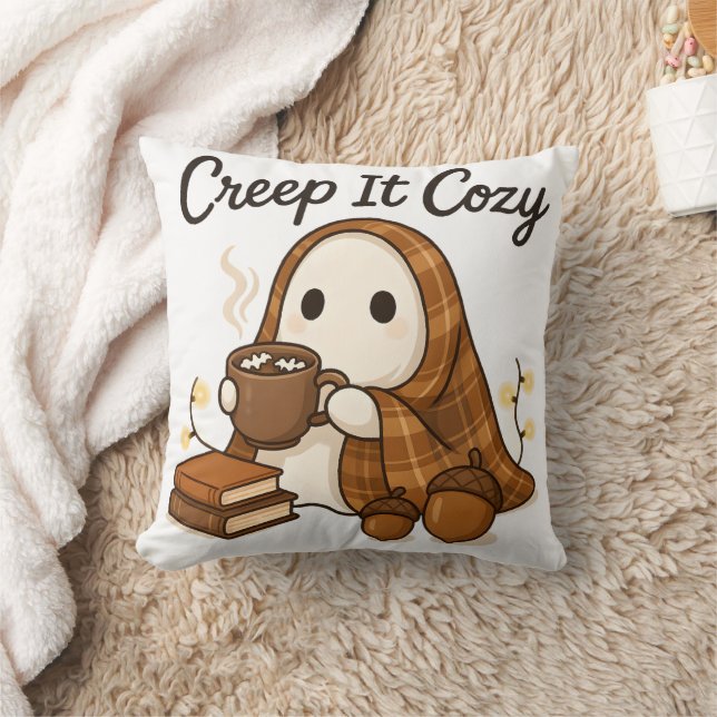 Creep It Cozy Söt Spök Halloween Höst Manus Kudde (Filt)