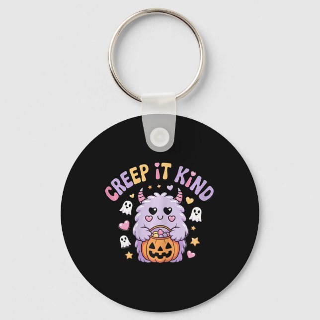 Creep It Kind Cute Monster Halloween Funny Nyckelring (Framsida)