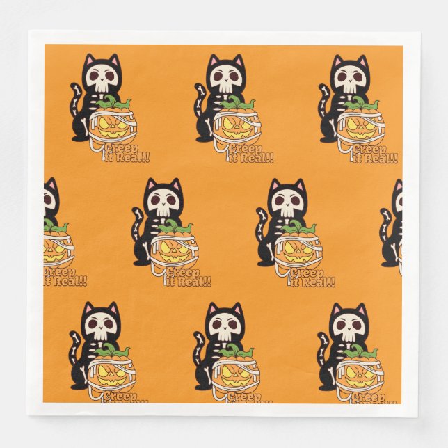 🎃 Creep It Napkins 🐱 Pappersservett (Framsida)