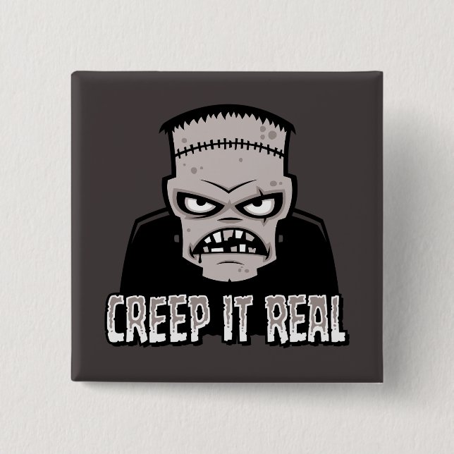 Creep It Real Classic Horror Frankenstein-design Knapp (Framsida)
