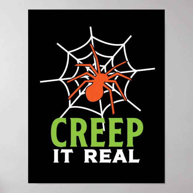 Creep It Real Creepy Spider Funny Halloween Pun Poster (Framsidan)