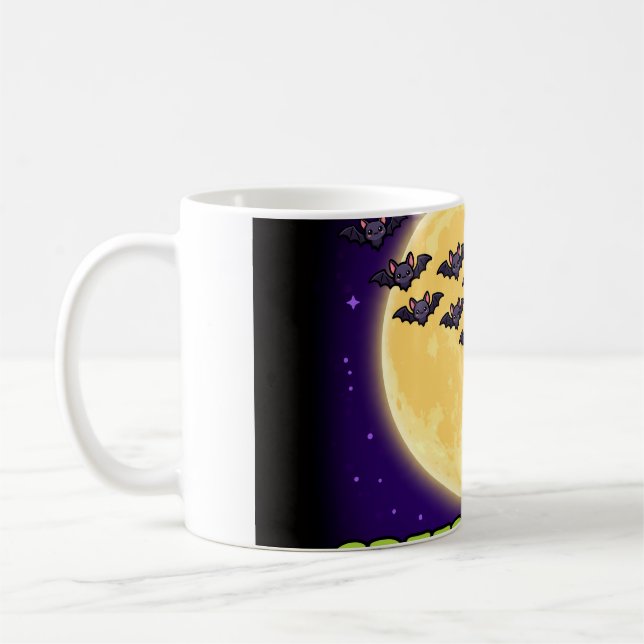 Creep It Real Fladder Måne Halloween Kaffemugg (Vänster)