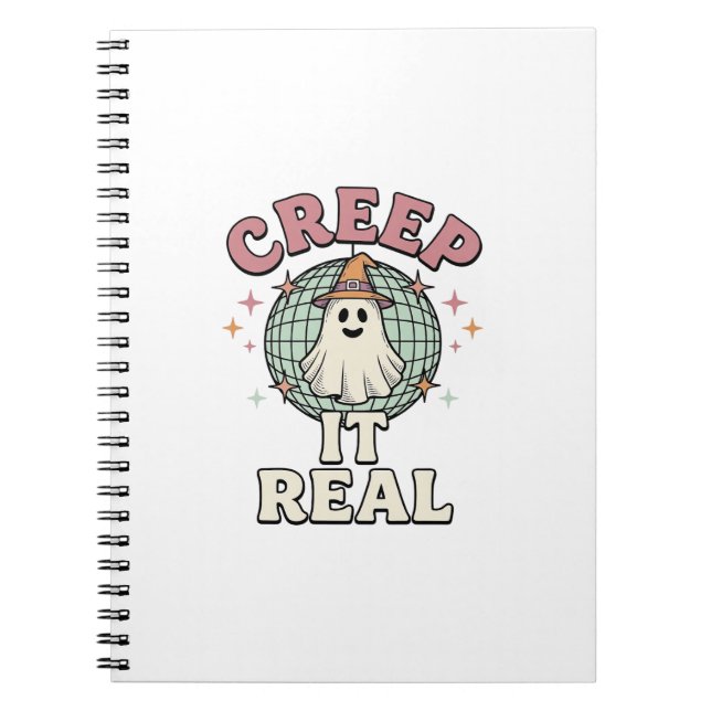 Creep It Real Ghost Disco Halloween Tröja Design_1 Anteckningsbok (Framsidan)