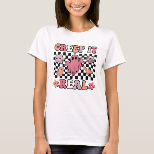 Creep It Real Ghost T-Shirt Roligt Halloween Vib