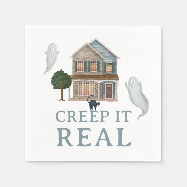 Creep It Real Halloween | Haunted House & Ghosts Pappersservett (Framsidan)