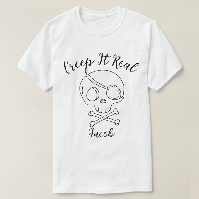 Creep It Real Halloween pooky boo T Shirt (Design framsida)