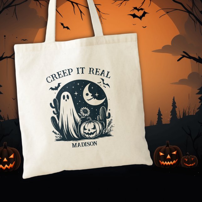 Creep It Real Halloween-spöke Tygkasse (Skapare uppladdad)