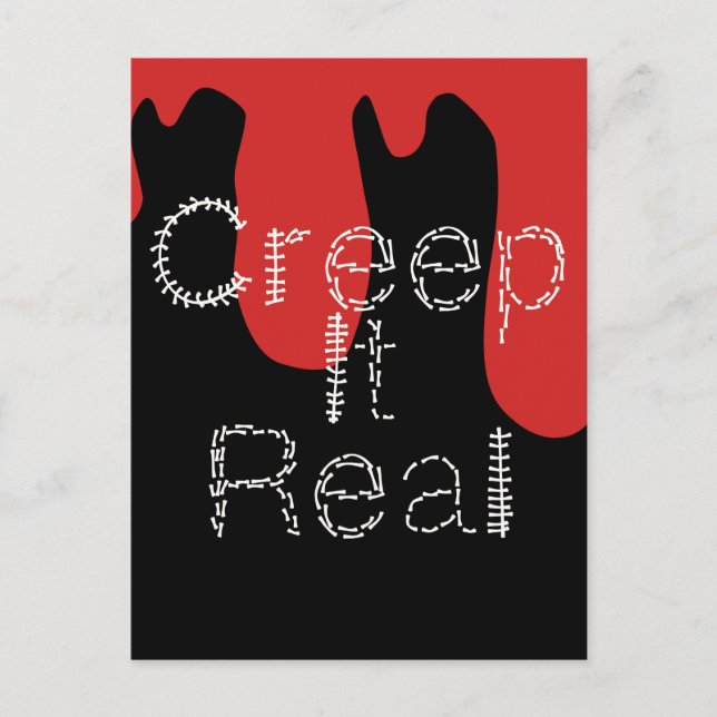 Creep it Real Handritad Font Blod Halloween Vykort (Framsida)
