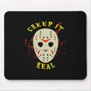 Creep It Real Hockeymask Halloween Skräck Musmatta