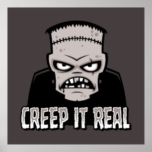 Creep It Real Klassisk Skräck Frankenstein Design Poster